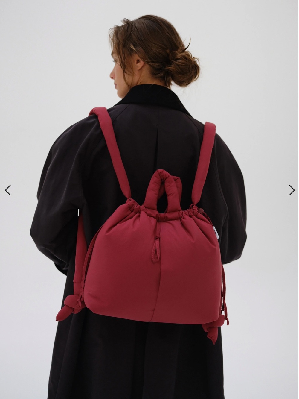 BNWT Olend Ona Plush Drawstring Convertible Bag/Backpack - Cherry Red
